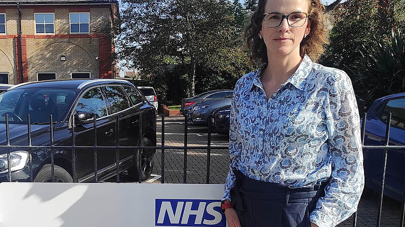 Alison Bennett outside NHS