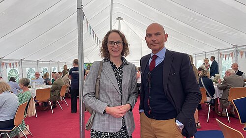 Alison in a marquee