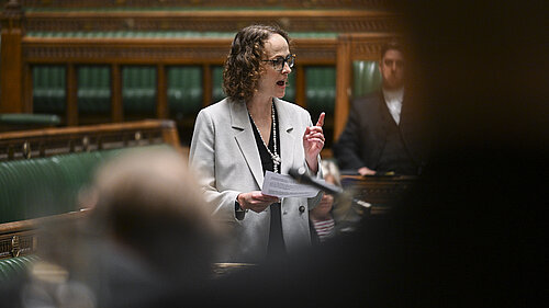 Alison Bennett MP in Parliament Commons Chamber