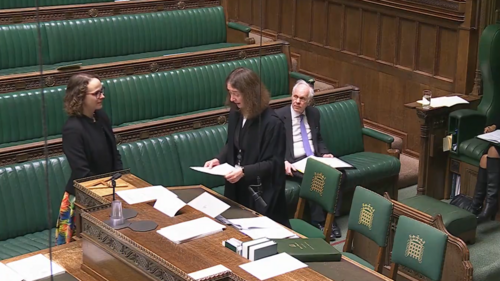 Alison presenting her petition