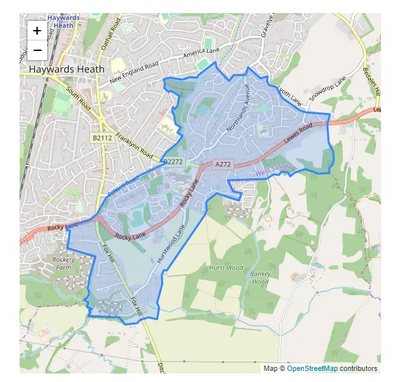 Map courtesy of: https://mapit.mysociety.org/area/7794.html Map of Franklands Ward