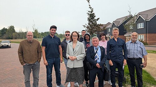Alison meeting with residents at Kingsland Gate