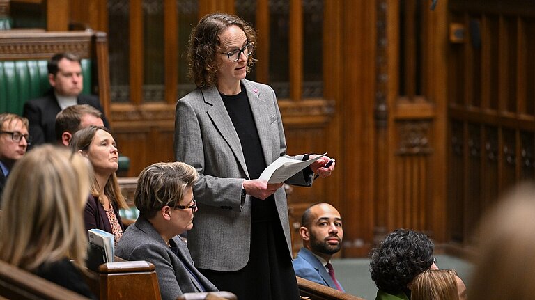 Alison Bennett MP in the chamber