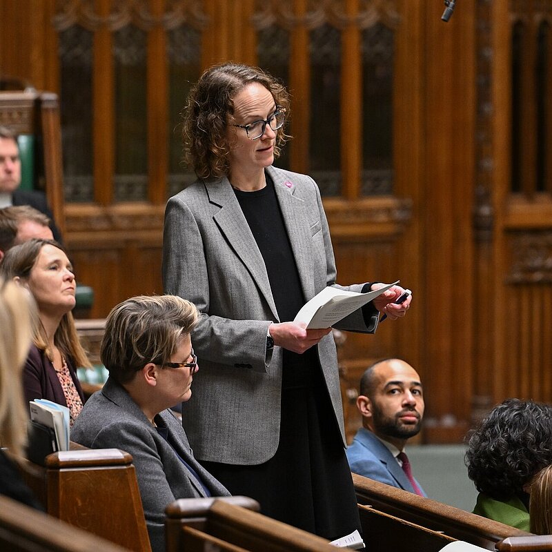 Alison speaking in Parliament
