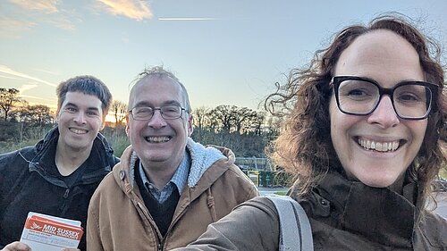 Alison, Simon and David canvass in Kings Weald, Burgess Hill