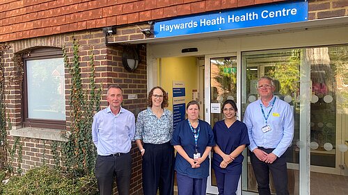 Alison with staff at Hayward’s Heath podiatry clinic