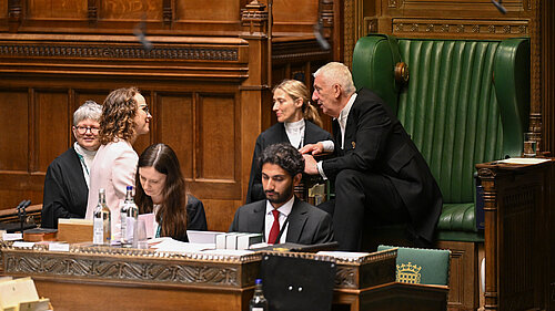 Alison talking to the Speaker in the House of Commons