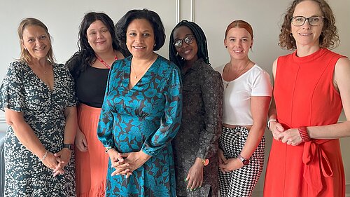 Alison Bennett MP, Pause The Children Charity, and Children's Minister Janet Daby at a meeting