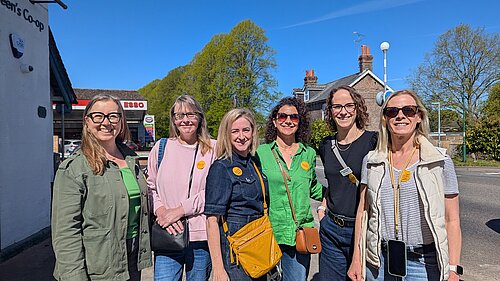 Liberal Democrat campaigners in Cuckfield on a sunny April day
