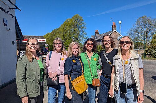 Liberal Democrat campaigners in Cuckfield on a sunny April day