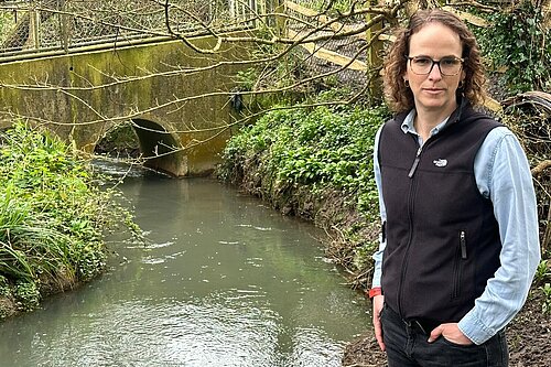 Alison Bennett visiting local waterway