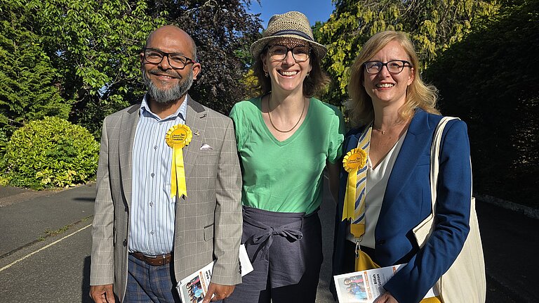 Alison campaigning with Billah and Kirsten