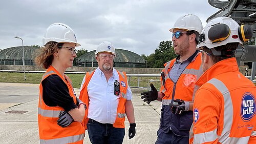 Alison at the Water Treatment Works at Goddards Green