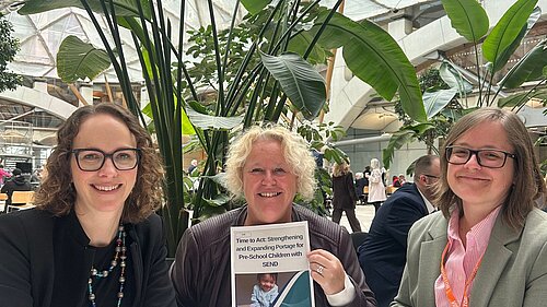 Alison in Portcullis house with Glenys and Pam from the National Portage Association 