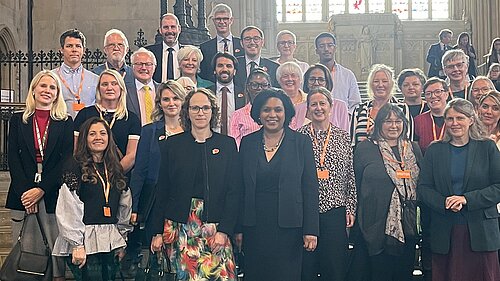 Alison in Westminster Hall with group