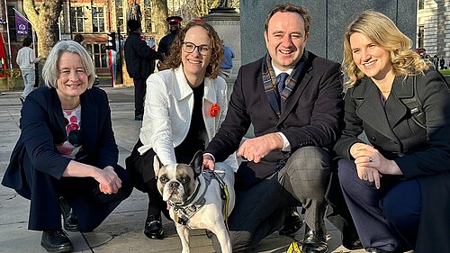 Danny Chambers MP & Alison Bennett MP with dog