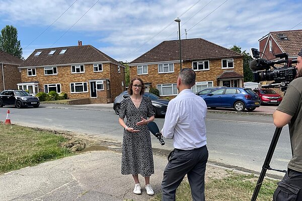 Alison being interviewed by ITV