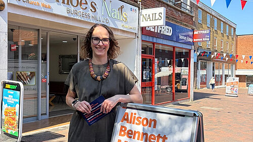 Alison on Church Walk in Burgess Hill