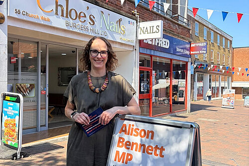 Alison on Church Walk in Burgess Hill