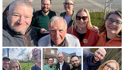 Lib Dem Canvassers across Mid Sussex (photo montage)