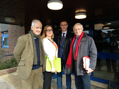 Lib Dem representatives at hearing into 500 homes in Hassocks